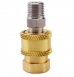 Kit Engate Rápido 1/4 Femea + Pino De Engate 1/4 Macho Para Lavadoras de Alta Pressão