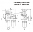 FRL-00 Conjunto Filtro regulador lubrifil profissional