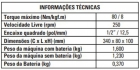 SGT-7550 Chave Catraca 1/2 a bateria 80nm Li-ion 2.0ah 20v