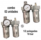 FRL-01 Conjunto Filtro regulador lubrifil profissional - Combo 02 unidades