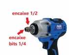 PWR-35 Chave de Impacto 1/2 e Parafusadeira 1/4 pol. a bateria 350nm 21v PWR TOOLS - SEM BATERIA